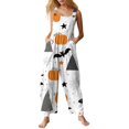 thumbnail image 2 of Evdexr Halloween Rompers for Women 2026 Spider Jack O Lantern Printed Jumpsuits Wide Leg Square Neck Sleeveless Costumes Casusl Breathable Pants with Pockets 2XL, 2 of 6