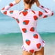 thumbnail image 5 of Odeerbi 8-13 Años Niñas Manga Larga de Una Sola Pieza Rash Guard Traje de Baño Upf 50 + Protección Solar Color Bloque Secado Rápido Traje de Baño, 5 of 9
