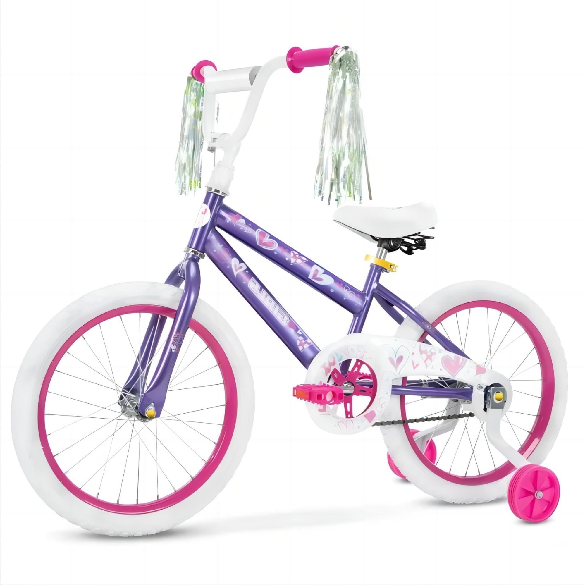 SUGIFT 18 in. Kids Bike with Training Wheels for Girls Ages 6-12 Years Child, Purple