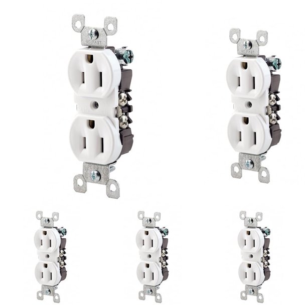 Receptáculo dúplex Leviton 12650-W 15A 125V Co/Alr blanco (paquete de 5)