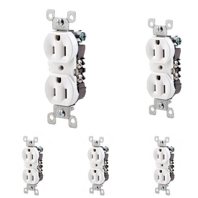 Receptáculo dúplex Leviton 12650-W 15A 125V Co/Alr blanco (paquete de 5)
