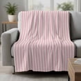 thumbnail image 2 of Pink Striped Blanket Soft Cozy Warm Throw Blanket for Couch, Plush Fuzzy Flannel Fleece Blankets for Sofa, Modern Simple Farmhouse Beige Vintage Bed Blankets Lightweight Gifts for Women, 30"x40", 2 of 9