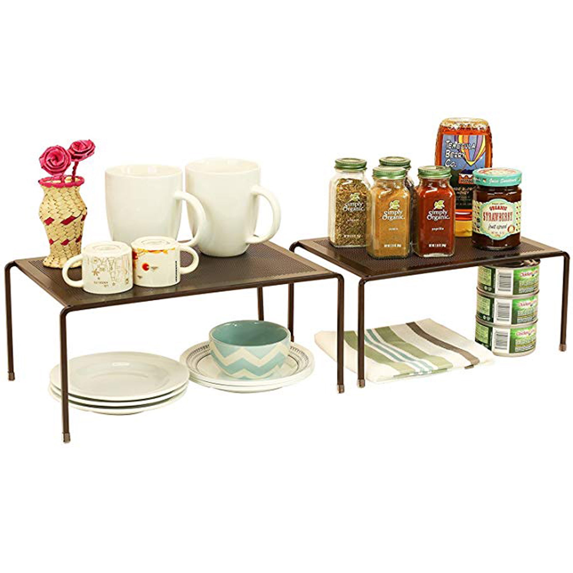 LELINTA Expandable Stackable Kitchen Cabinet and Counter Shelf