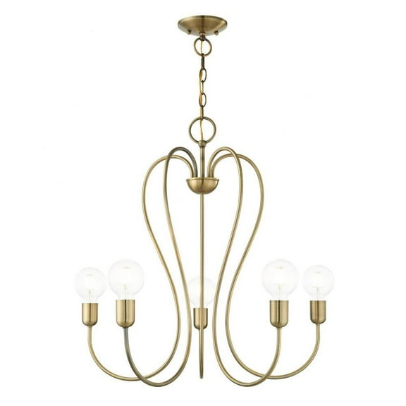 Transitional Five Light Chandelier-Antique Brass Finish Bailey Street Home 218-Bel-4188636