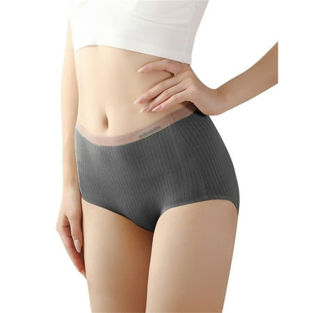 

KaLI_store Plus Size Lingerie Women s High Waisted Cotton Underwear Soft Full Briefs Ladies Breathable Panties B XL