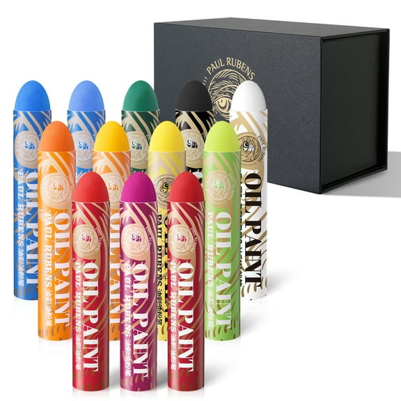 Paul Rubens HAIYA Oil Pastels, Creamy and Easy to Blend, 12 Vibrant Colors Extra Large Oil Pastels Set A for Artists, Students, Painting Drawing, Coloring