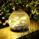 thumbnail image 1 of Luces de bola de vidrio crujiente, lámpara de césped, luces de jardín, lámpara solar, decoración al aire libre, bola de vidrio agrietada impermeable (1 pieza, 10 cm), 1 of 5
