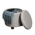thumbnail image 2 of Designs4Comfort Round Accent Storage Ottoman - Vibrant & Versatile with Reversible Lid & Multifunctional Tray - Enhance Style & Functionality, 2 of 4