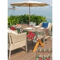 thumbnail image 4 of Outdoor Tablecloth with Umbrella Hole and Zipper, Christmas Poinsettia Rectangle Table Cloth 52x70 Inch Waterproof Tablecloth, Farmhouse Eucalyptus Botanical Xmas Picnic Table Cover for Patio Camping, 4 of 7