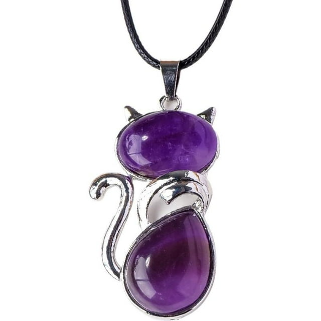 SharkTRUE Unique Cat-Shaped Natural Crystal Pendant: Playful Sophistication & Authentic Craftsmanship