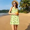 thumbnail image 3 of Fuzoiu Green Pears1 Print Women's Sleeveless Dress,Summer Dresses for Women,Casual Sundresses,Beach Sleeveless T-shirt Swing Dress with Pockets, 3 of 7