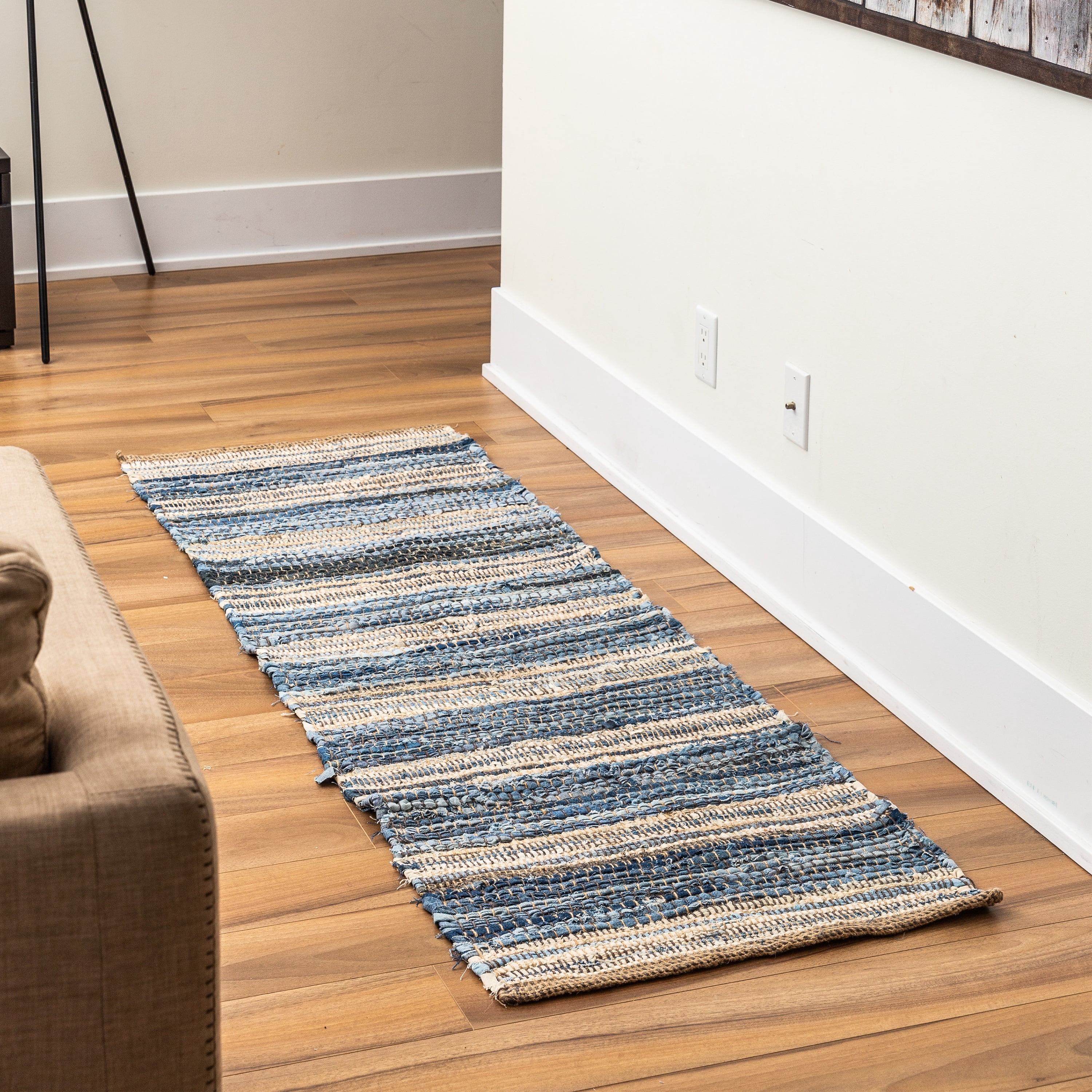Fabstyles Handmade Recycled Denim Indigo Area Rug