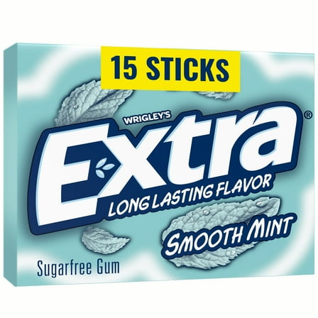Extra Gum Smooth Mint Sugar Free Chewing Gum, Single Pack - 15 Stick