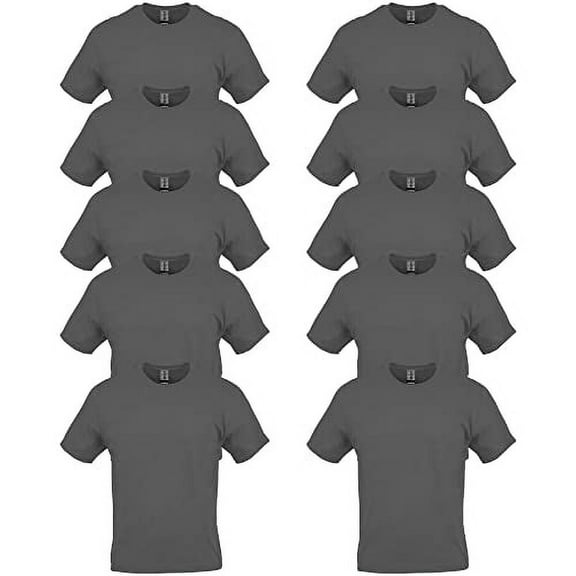 Gildan Mens Heavy Cotton T-Shirt
, L, Charcoal (Pack of 10) 10 Charcoal
