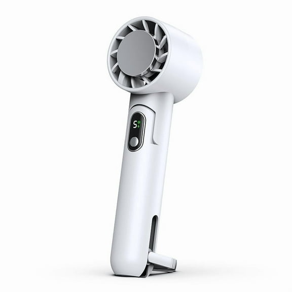 Portable Handheld Fan, Adjustable Mini Fan, Rechargeable Personal Fan, Digital Display, Travel/Camping/Outdoor Gift For Women And Men -(White)