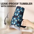 thumbnail image 5 of 20oz Geometric Texture Tumbler with Handle & Straw, Double-Wall Vacuum Insulated Stainless Steel Coffee Travel Mug, Leak-Proof Lid, 5 of 5