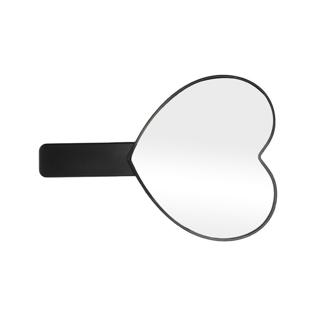 1 Pc Espejo Cosmético en Forma de Corazón con Patrón de Pestañas para Mujeres, Ideal para Salones de Belleza y Viajes, Espejo de Plástico y Aluminio Negro