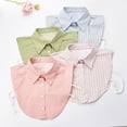 thumbnail image 5 of CYSFASHION Detachable Dicky Collar Blouse for Women Solid Faux Shirt Family Business Casual Round Fake Collar Light Blue, 5 of 7