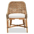 thumbnail image 2 of Baxton Studio Kyle Modern Bohemian Natural Brown Woven Rattan Dining Side Chair With Cushion, 2 of 7