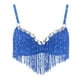 thumbnail image 1 of Traje de danza del vientre para mujer con flecos y lentejuelas, ideal para fiestas, festivales y clubes. Azul Roytal, 1 of 9