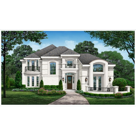015-854: Luxury Narrow lot 3 Bed, 3 Bath Luxury Home Plan, 3288 Sq Ft: Full Blueprints with License to Build by Home Plan Marketplace - Lesuto