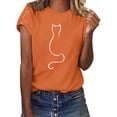 thumbnail image 2 of YLHFASHION Hauts pour Femmes Mode Manches 3/4 Col Rond Chemises Décontractées Tendance Blouses Imprimées Plissées devant T-Shirts Articles en Liquidation T-shirt à Manches Courtes pour Femmes, 2 of 5