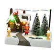 thumbnail image 1 of Adorno navideño de nieve para casa de Navidad, centro de mesa de resina con música y Papá Noel, 1 of 9