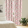 thumbnail image 2 of Ambesonne Floral Curtains, Vintage Tea Cups Roses, Pair of 28"x63", Fern Green Pale Pink, 2 of 5