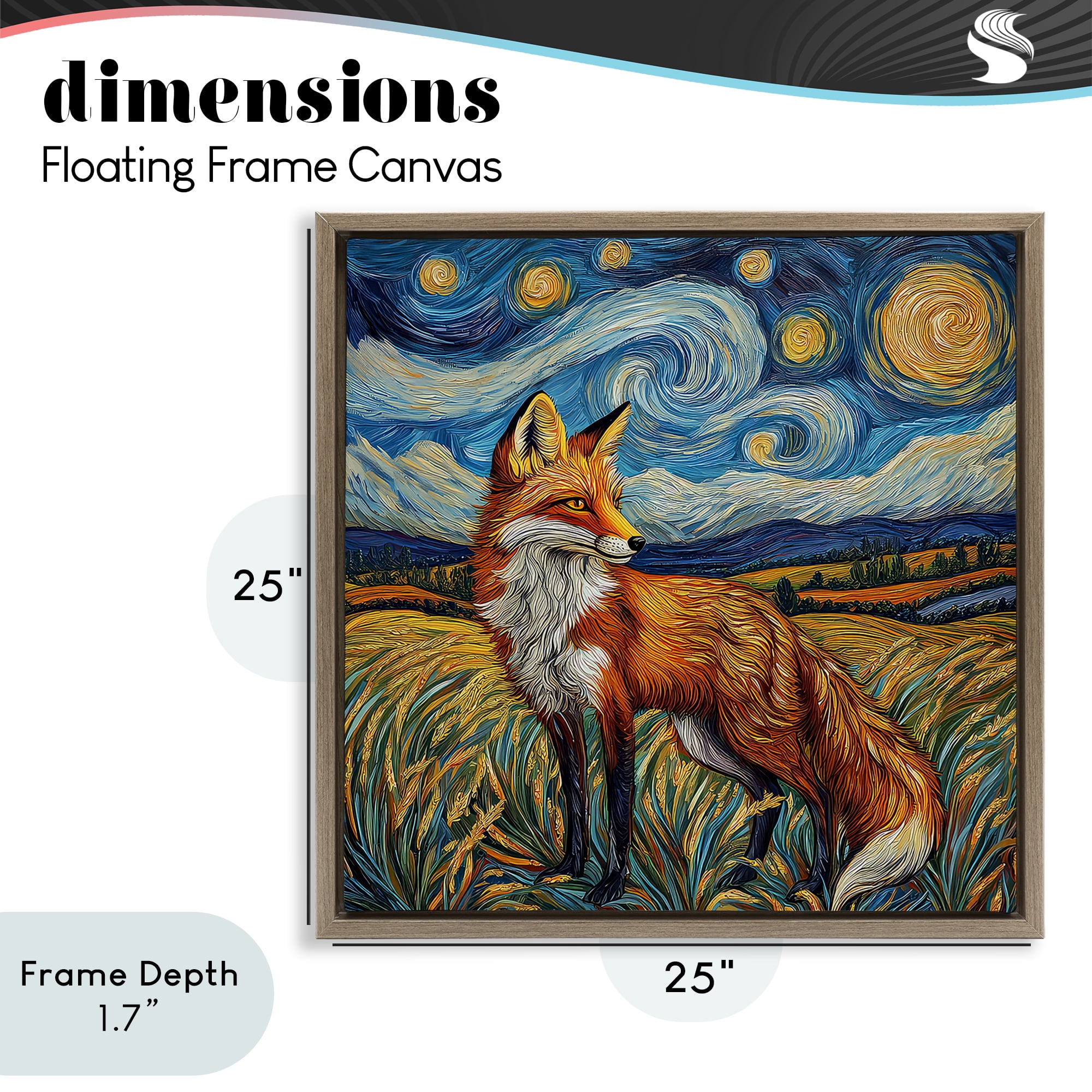 Stupell Industries Swirling Impressionist Fox Brown Framed Floater Canvas Wall Art, design by The Wands Want