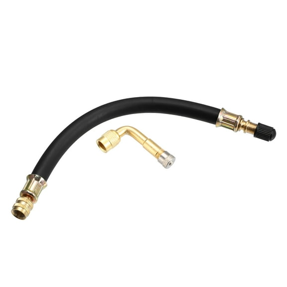Unique Bargains 2pcs Tire Valve Stem Extender Hose with 90 Degree Brass Extension Adaptor for Car Motorcycle Bicycle 21cm 8"