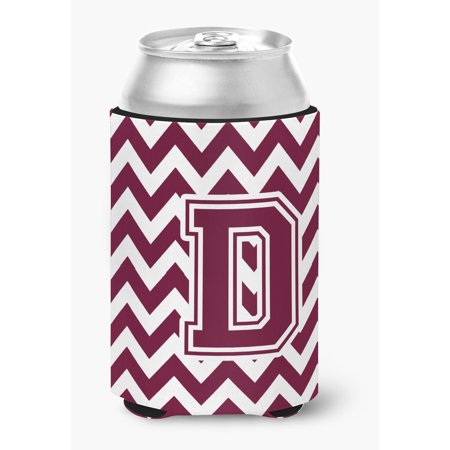 

Letter D Chevron Maroon and White Can or Bottle Hugger