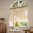thumbnail image 2 of Cortina con cenefa Sutuo Home Boho, 36 cm, lino, con borlas, color natural, 2 of 8