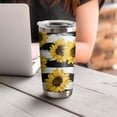 thumbnail image 4 of 20oz Tumbler with Lid and Straw Stainless Sunflowers Steel Vacuum Insulated Water Coffee Tumbler Cup, Double Wall Vacuum Insulated Travel Mug Reusable Tumblers for Ice Drinks, Hot Beverage, 4 of 7