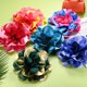 thumbnail image 4 of Broches de flores de rosa extragrande, pines de solapa de 8 pulgadas, delicadas de tela de satén, gran camelia, pin sobredimensionado [20 cm, azul oscuro], 4 of 7