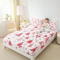 thumbnail image 4 of Manfei Boho Christmas Tree Bed Sheets,Vintage bohemian Theme King Sheets,Red White Sheet Set For Girls Kids,Microfiber Bedroom Decor,4-Piece, 4 of 7