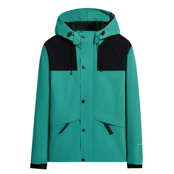 LMKIHUSA Manteaux Imperméables Légers pour Femmes Décontractés Plein Air Randonnée Voyage Trench Manteaux Patchwork Coquille Souple Été 2025 Coupe-Vent avec Capuche Bleu,TTTTG