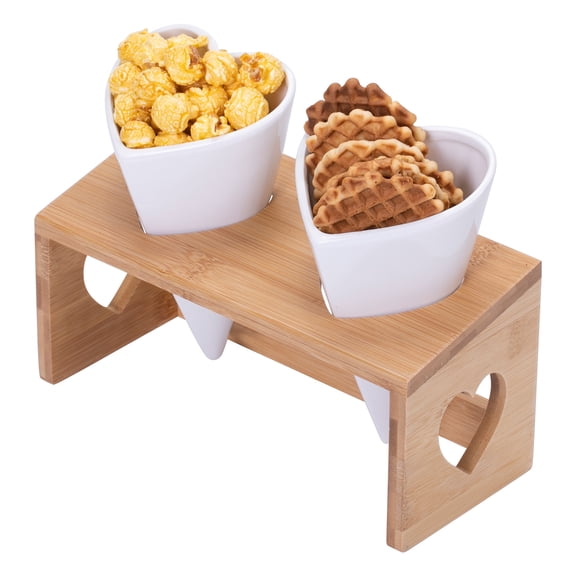 Ice Cream Cone Dessert Bowls - Heart Shaped Porcelain Snacking Station Rack wedding favors Food Snack Serving Bowl Ceramic French Fry Cone Basket Flower Snack Holder Food Gifts - 2 Cones
