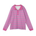 thumbnail image 6 of QHRMKOG Mens Long Sleeve Polo Shirts Comfort Striped Cotton Golf Shirt Loose Fit Collared Golf Tshirt Trendy Pullover Top Pink L, 6 of 6