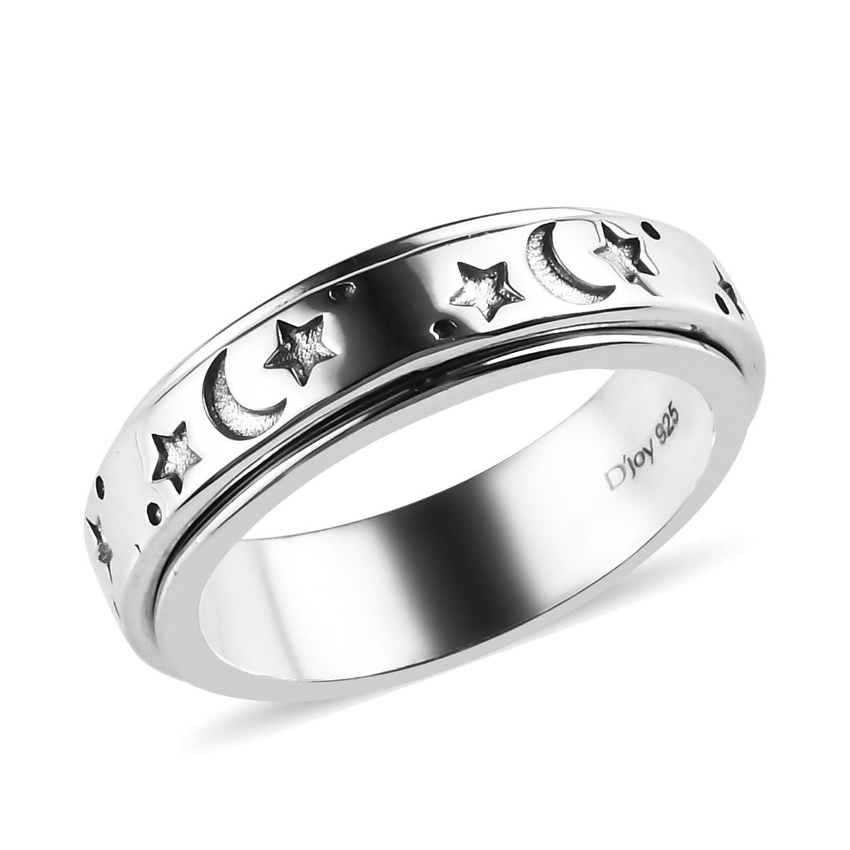 Shop LC - Mens Womens Spinner Band Ring 925 Sterling Silver Statement ...