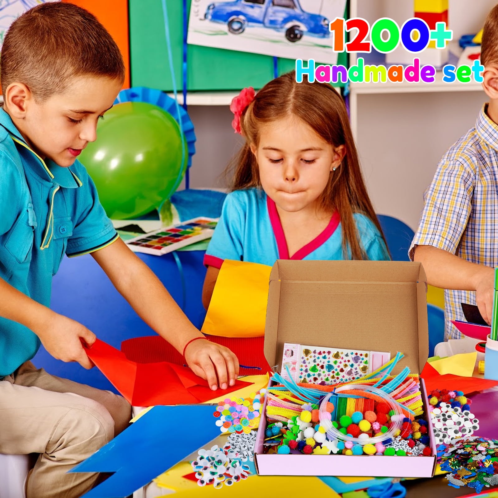 DIY Arts and Crafts Supplies Kit Educational Handmade Creative Material Set For Kids (asshown )