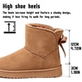 thumbnail image 3 of Knivor Cozy Winter Boots for Women Fuzzy Warm Ankle Snow Boots with Back Bow Detail Stylish Slip On Short Boots for Casual Cold Weather Outdoor Wear, 3 of 9