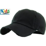 Kid's Vintage Distressed Dad Hat Junior Size Adjustable Baseball Cap