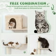 thumbnail image 3 of Coziwow 8PCS Wall Mounted Wood Cat Climber Set, Cat Shelves and Perches Cats Furniture for Multiple Cats, Beige, 3 of 8