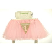 Originals Group 1st Birthday Baby pink Tutu Skirt for High Chair Decoration for Party Supplies