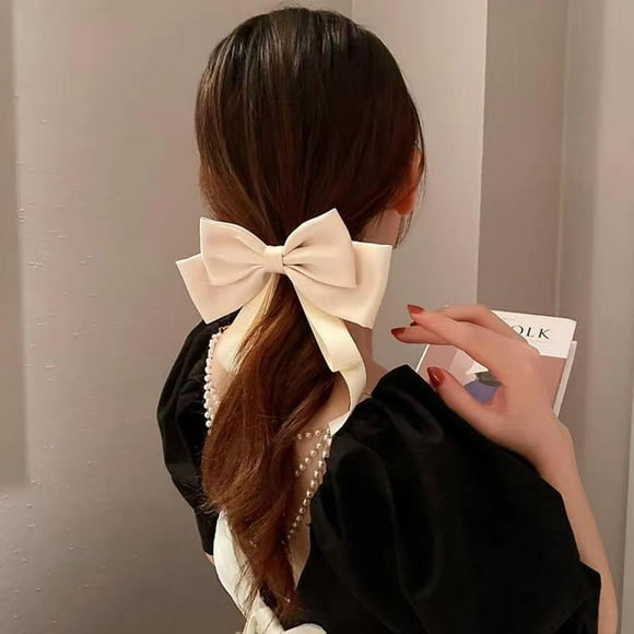 Hot6sl Beauty,Manicure Hair Bow Hair Clips Christmas Bows Hair Clips for Women Cream Bow Black Bow for Hair Beige Bow Clips Hair Ribbon Bow Clips Cute Hair Accessories