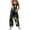#15Green, variant on Women's Halloween Witch Book Pumpkin Bat Print Adjustable Strap Bib Overalls Wide Leg Jumpsuit With Pockets Brown 2XL