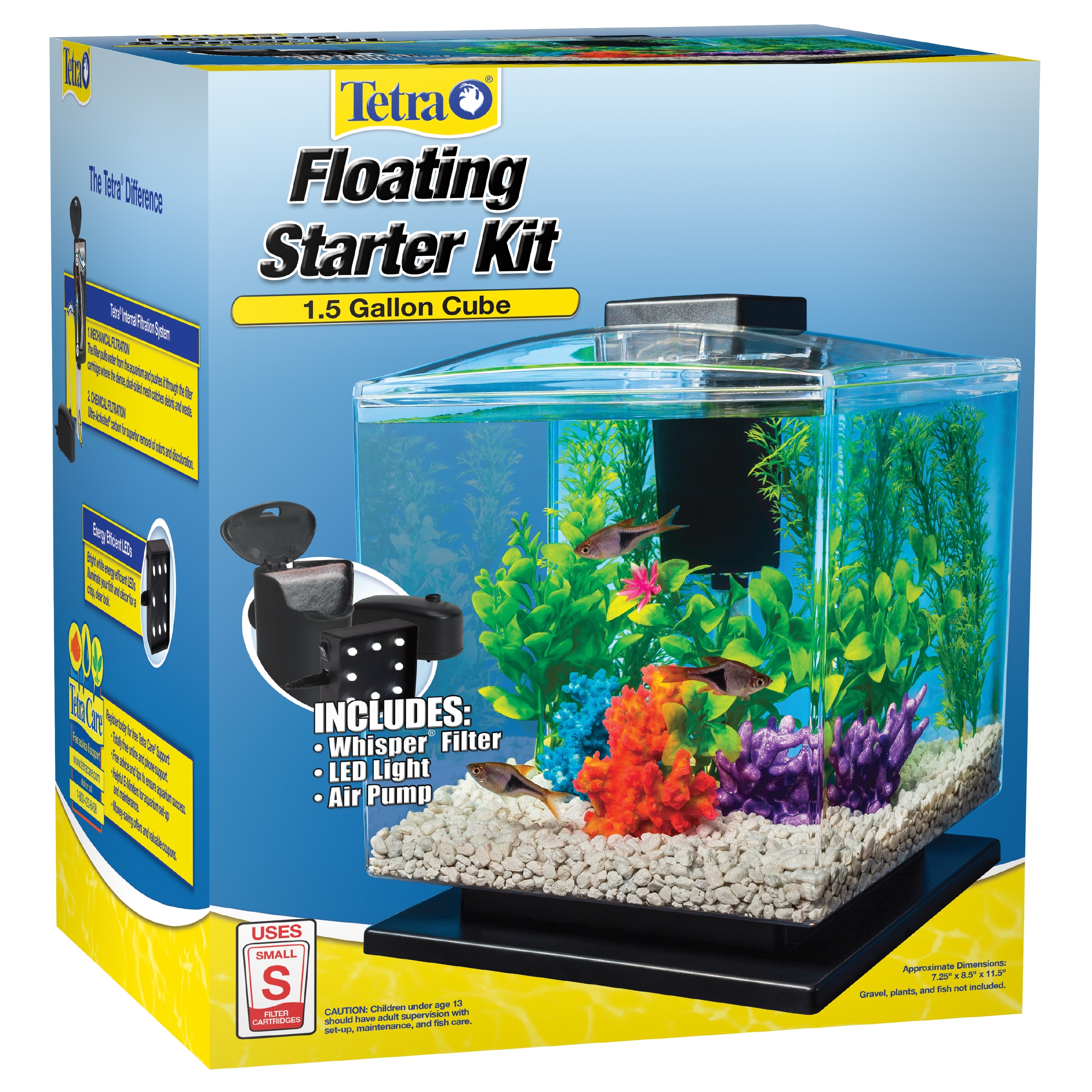 Tetra 1.5-Gallon Plastic Cube Aquarium Starter Kit, Plastic - image 2 of 7