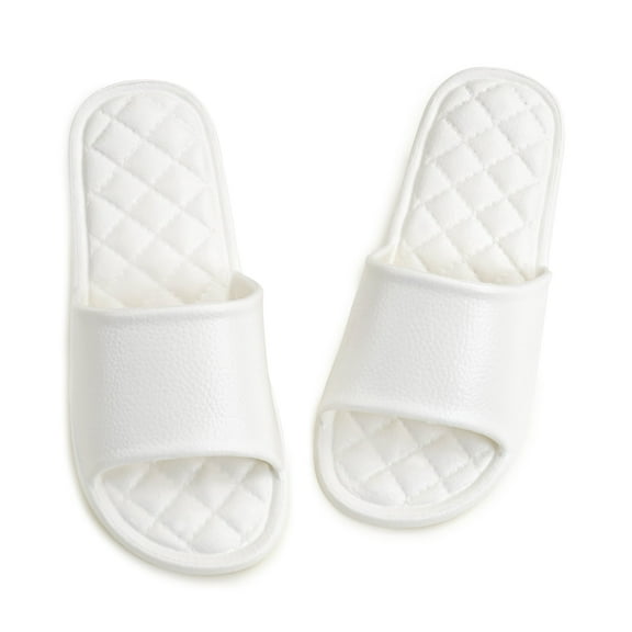 HonorHut Open Toe Sandals House Shower Shoes Lightweight Non Slip Slippers Comfortable Thickened Slides Portable Foldable Slip Unisex White
