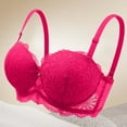 thumbnail image 4 of iHPH7 Half Cup Bra, Plus Size Bras for Women, Push Up Bra, Lace Bra, Comfortable Bras for Women, Wine 85, 4 of 4