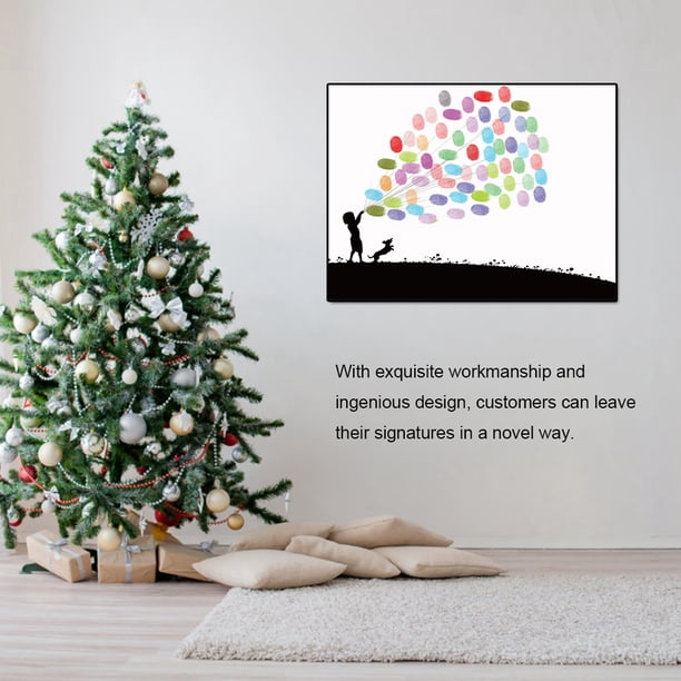 Árbol Exclusivo, Árbol de Huellas Digitales Duradero y Resistente Al Desgaste, Árbol de Huellas Dactilares de Bricolaje para la Compañía Celebración Sala de Estar Ceremonia de
